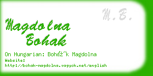 magdolna bohak business card
